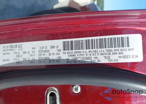 2016 Ram 1500 Big Horn from USA, damaged, VIN 1C6RR7TT1GS398823